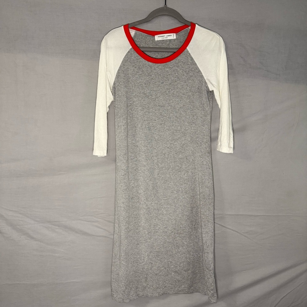 Sonnet James A Play Baseball Tee Dress For Moms Size Small Made In USA Tencel - Picture 4 of 8